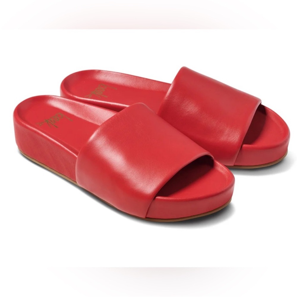 Last Pair! Beek Pelican Sandals - Red Leather Slide NEW Size 6 7 8 9 10